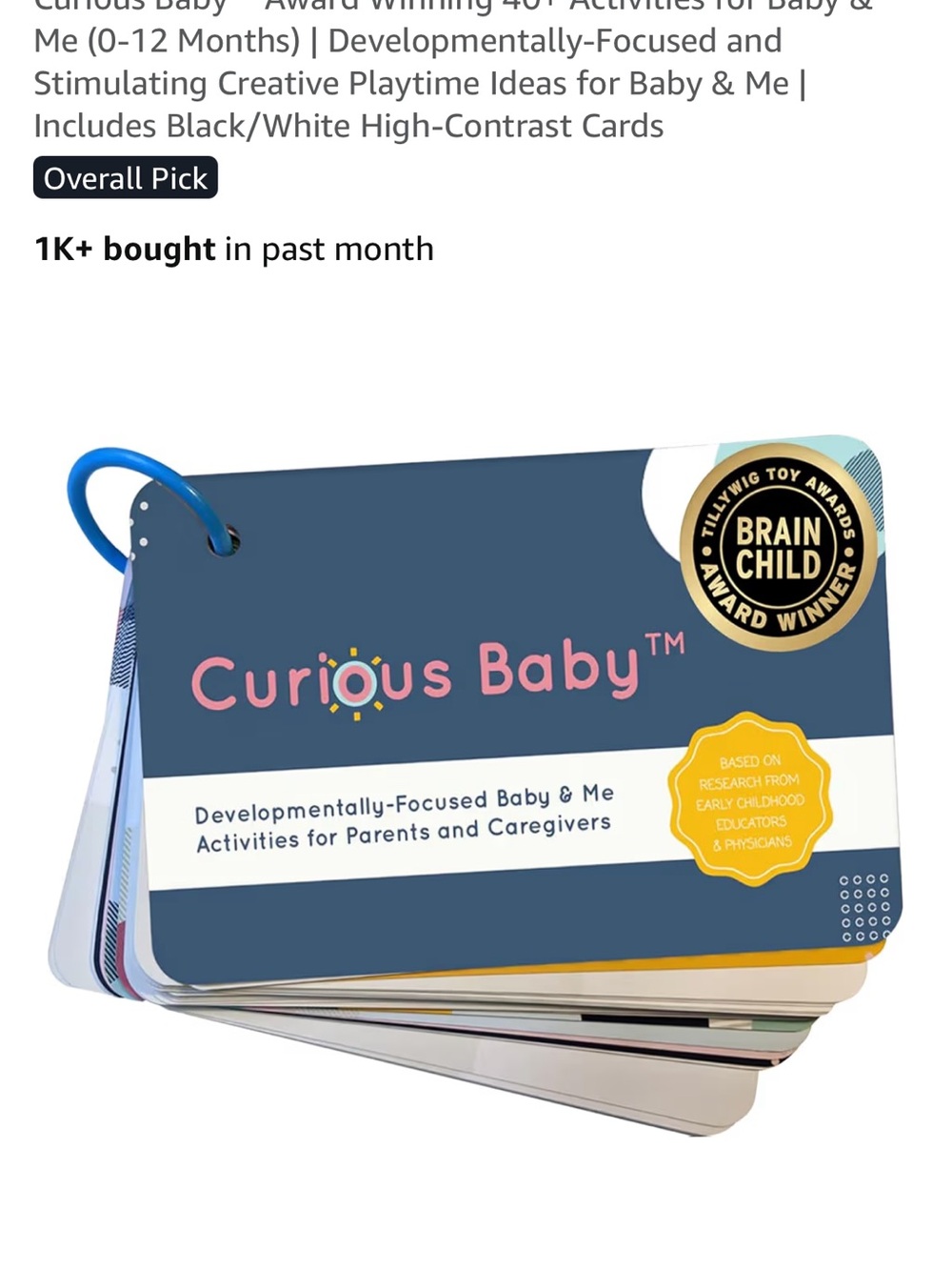 Curious Baby™ Developmental Baby & Me Activity Cards - Blue
